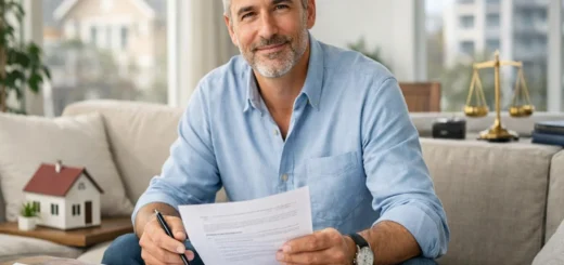 Propietario revisando contrato con tranquilidad gracias a un seguro de arrendamiento